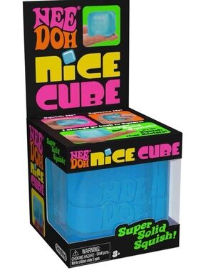 Nee Doh Nice Cube Kids Toy - Blue Super Solid Squish